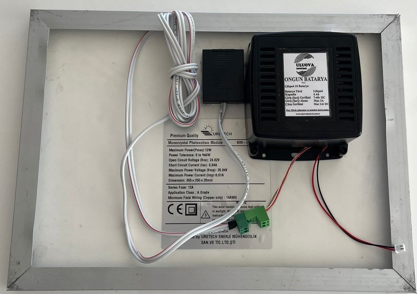 ONGUN 1S LiFePO4 6000 mAh batarya + Güneş paneli paketi