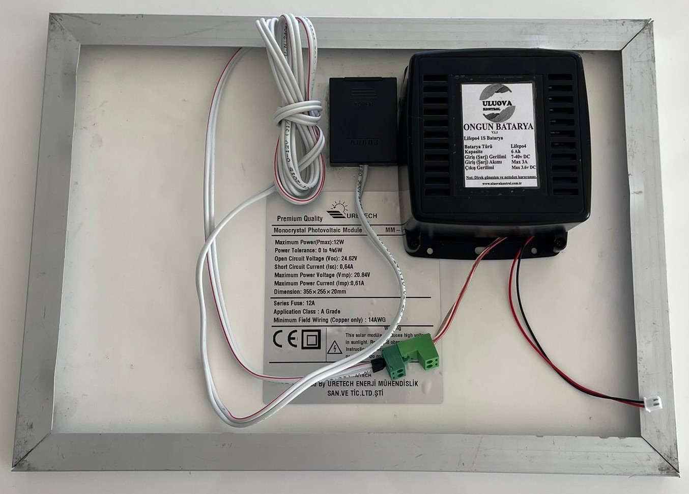 ONGUN 1S LiFePO4 6000 mAh batarya + Güneş paneli paketi